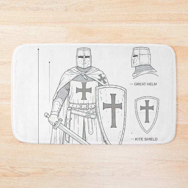 Item preview, Templar Crusader Knight Blueprint Diagram designed and sold by Retr0Tshirts.