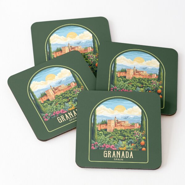 Item preview, Granada Vintage Travel Illustration designed and sold by HomeLivingCo.