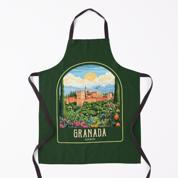 Artikelvorschau, Granada Vintage Reiseillustration entworfen und verkauft von HomeLivingCo.