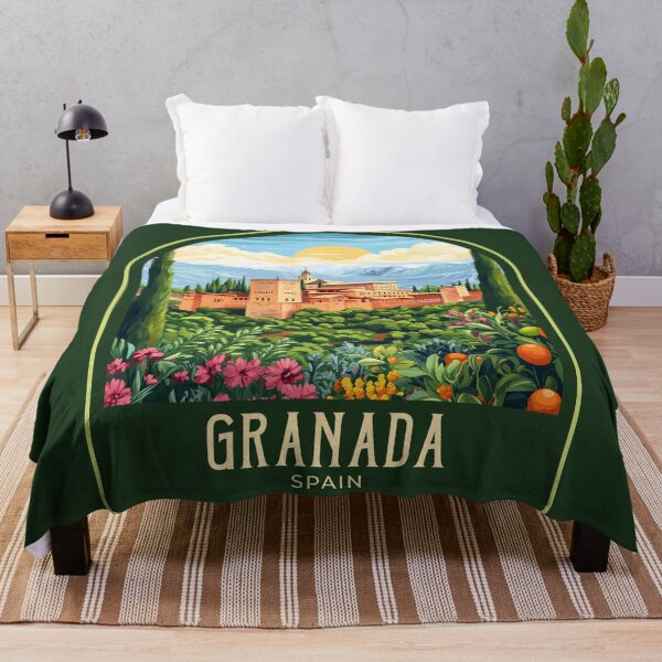 Item preview, Granada Vintage Travel Illustration designed and sold by HomeLivingCo.