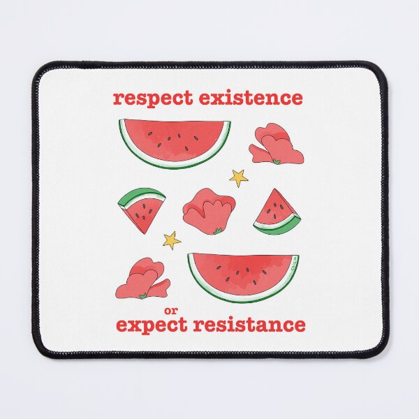 Item preview, Respect existence or expect resistance - watermelons and red flowers pattern designed and sold by Chiara Filincieri.