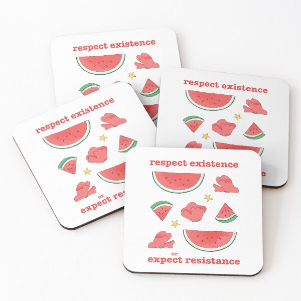 Item preview, Respect existence or expect resistance - watermelons and red flowers pattern designed and sold by Chiara Filincieri.