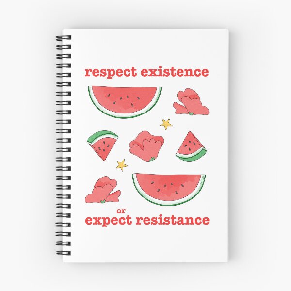Item preview, Respect existence or expect resistance - watermelons and red flowers pattern designed and sold by Chiara Filincieri.