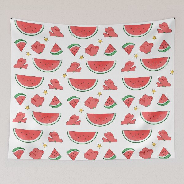 Item preview, Respect existence or expect resistance - watermelons and red flowers pattern designed and sold by Chiara Filincieri.