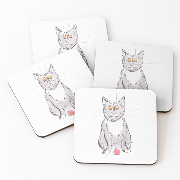 Item preview, a cat and his orange ball designed and sold by Inky Fingers Illustrations.