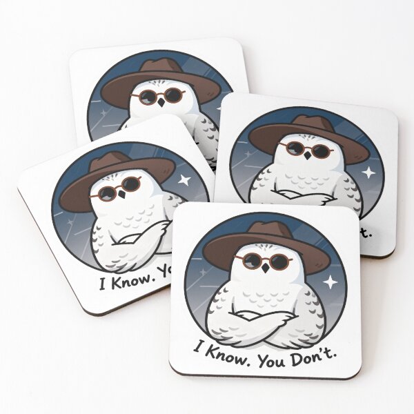 Item preview, Cool Snowy Owl Sticker I Know You Don't 10 designed and sold by HealthyEnvy.