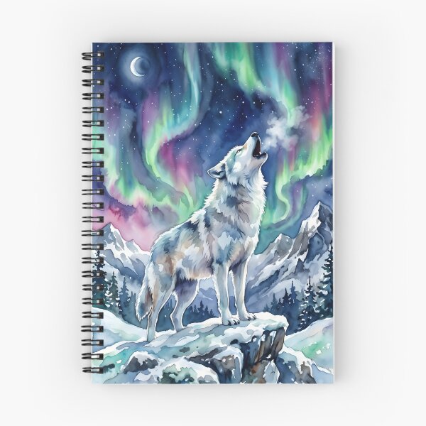 Item preview, Howling White Wolf Aurora Borealis Celestial Night designed and sold by RubisLeaf.