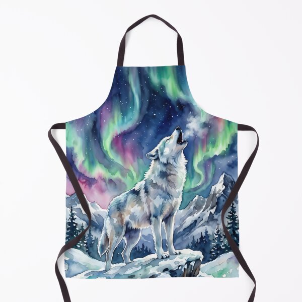 Item preview, Howling White Wolf Aurora Borealis Celestial Night designed and sold by RubisLeaf.