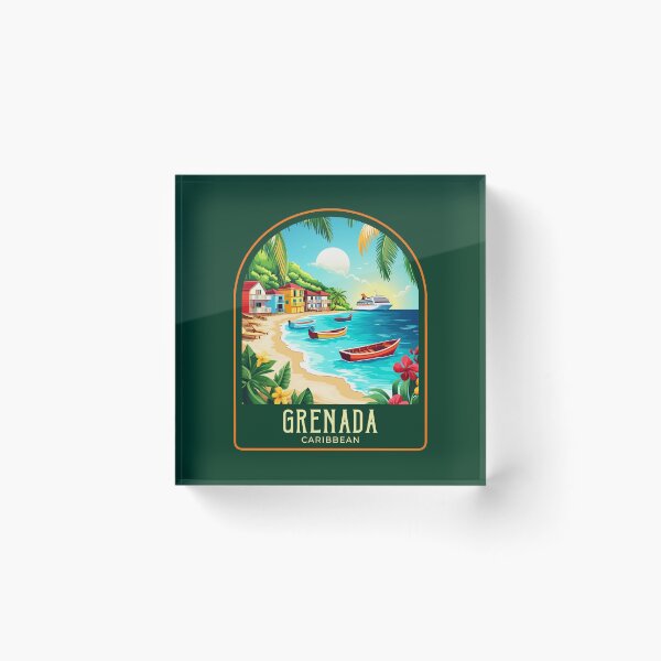 Item preview, Grenada Vintage Travel Illustration designed and sold by HomeLivingCo.