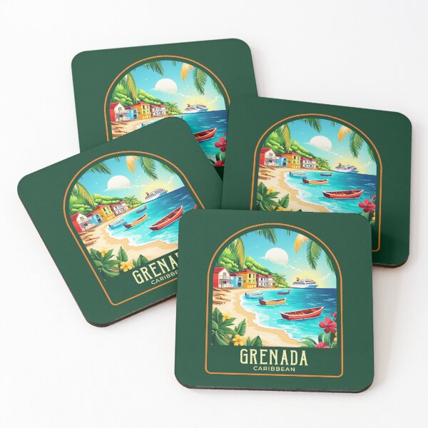 Item preview, Grenada Vintage Travel Illustration designed and sold by HomeLivingCo.