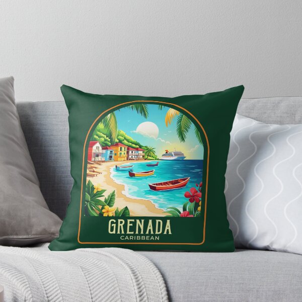 Item preview, Grenada Vintage Travel Illustration designed and sold by HomeLivingCo.