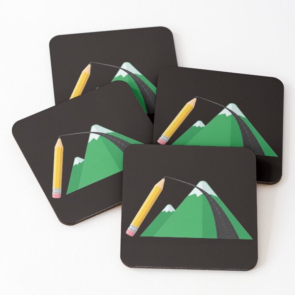 Item preview, Creative Pencil Drawing Road Through Mountains Illustration designed and sold by AbanoubStore.