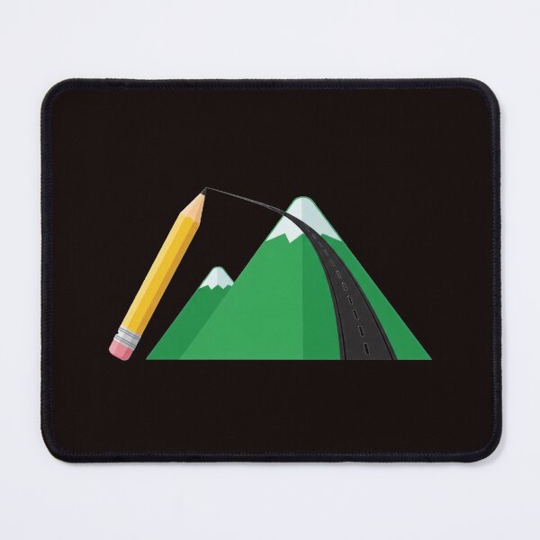 Item preview, Creative Pencil Drawing Road Through Mountains Illustration designed and sold by AbanoubStore.