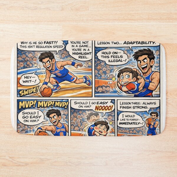 Item preview, Cartoon Panel Basketball Showdown: Nev Schulman vs. Kyle Rittenhouse designed and sold by Uniqueartai.