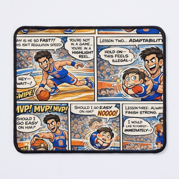 Item preview, Cartoon Panel Basketball Showdown: Nev Schulman vs. Kyle Rittenhouse designed and sold by Uniqueartai.