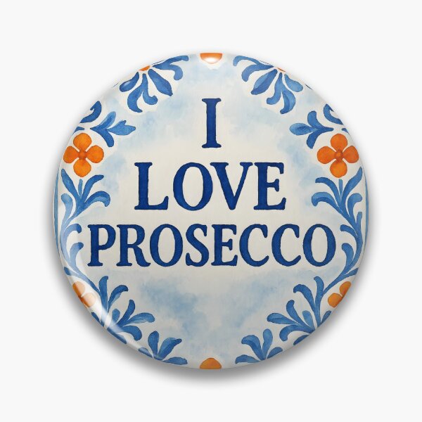 Item preview, I Love Prosecco – Cheers to Italy – Prosecco Watercolor Tile & Orange Accent designed and sold by EmeraldeaArt.