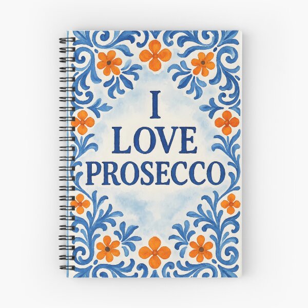 Item preview, I Love Prosecco – Cheers to Italy – Prosecco Watercolor Tile & Orange Accent designed and sold by EmeraldeaArt.
