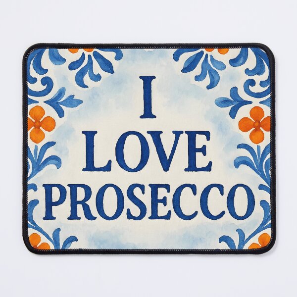 Item preview, I Love Prosecco – Cheers to Italy – Prosecco Watercolor Tile & Orange Accent designed and sold by EmeraldeaArt.