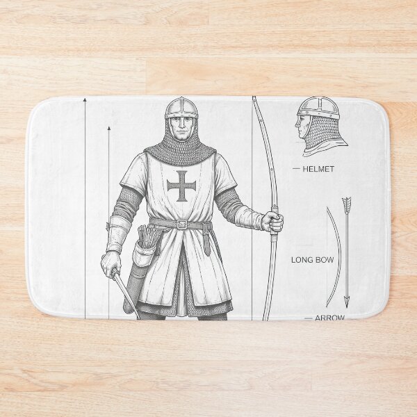 Item preview, English Longbowmen Blueprint Diagram Art designed and sold by Retr0Tshirts.