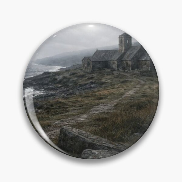 Item preview, Dark Viking Britain Wall Art | Stormy Coastal Monastery Historical Fantasy Print | Norse Rune Saga Book Cover Art designed and sold by Element Horizon Studio.