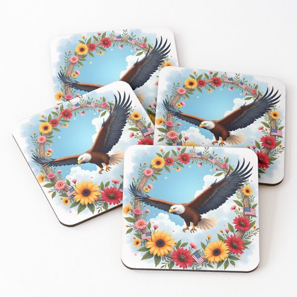 Item preview, Patriotic Eagle in Floral Freedom Wreath designed and sold by Teeshirtstoday.com.
