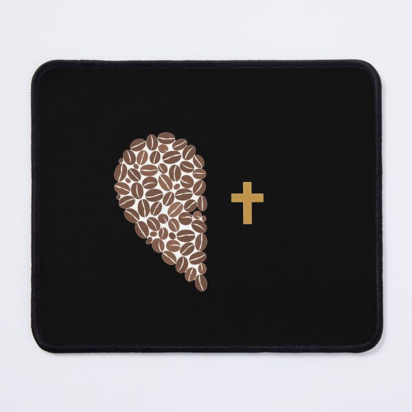 Item preview, Coffee Beans Half Heart with Gold Cross Minimal Illustration designed and sold by AbanoubStore.