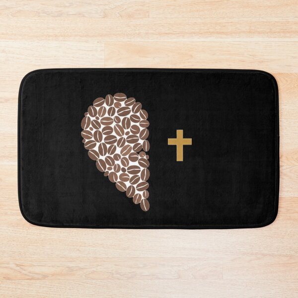 Item preview, Coffee Beans Half Heart with Gold Cross Minimal Illustration designed and sold by AbanoubStore.
