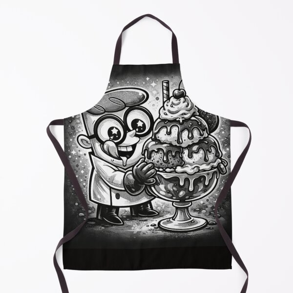 Item preview, Funny Cartoon Scientist with Dessert Black and White T-Shirt Design | Cute Nerd Sweet Tooth Graphic designed and sold by Aniahck.