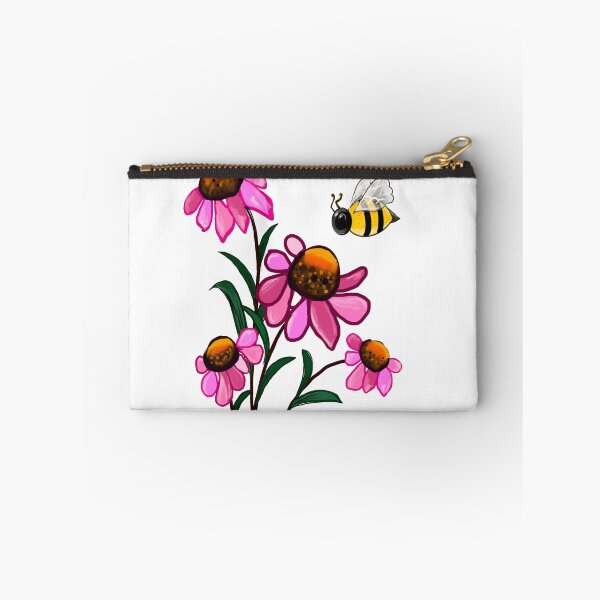 Item preview, Flowers of Summer Echinacea flower painting - bouquet of pink blooms with green leaves and stem Botanical Garden Gardener Gardening daisies  designed and sold by Artonmytee.