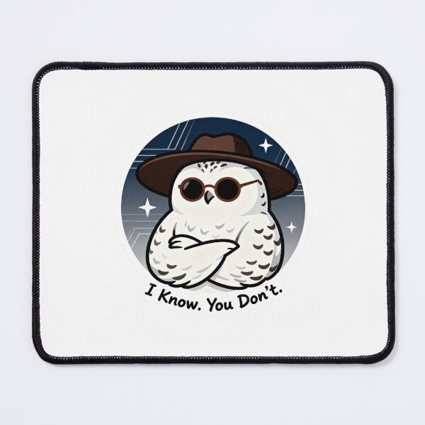 Item preview, Cool Snowy Owl Sticker I Know You Don't 12 designed and sold by HealthyEnvy.