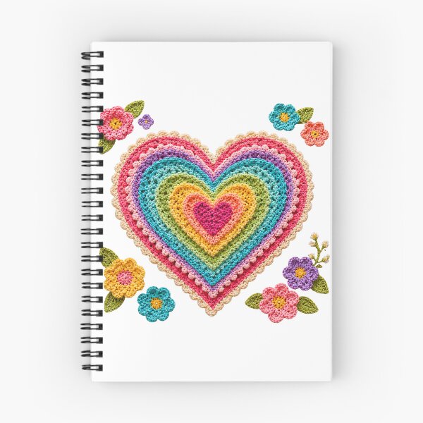 Item preview, Retro Crochet-Style Rainbow  Color Heart Print Shapes Mania designed and sold by Shapes-Mania.