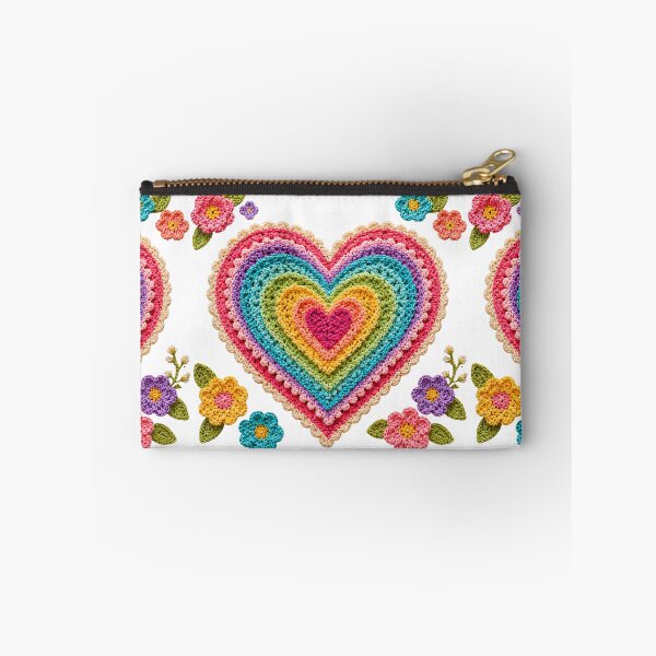 Item preview, Retro Crochet-Style Rainbow  Color Heart Print Shapes Mania designed and sold by Shapes-Mania.