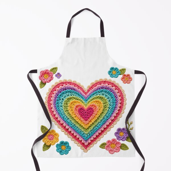 Item preview, Retro Crochet-Style Rainbow Color Heart Print Shapes Mania designed and sold by Shapes-Mania.