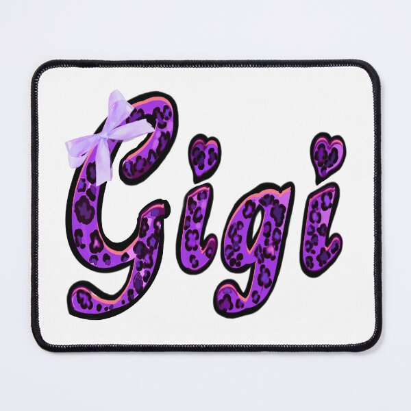 Item preview, Gigi Purple Leopard Print with bow Retro Cheetah Pattern Name Art for girls women mother grandmother  designed and sold by Artonmytee.
