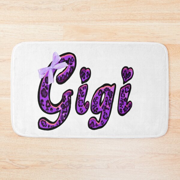 Item preview, Gigi Purple Leopard Print with bow Retro Cheetah Pattern Name Art for girls women mother grandmother  designed and sold by Artonmytee.