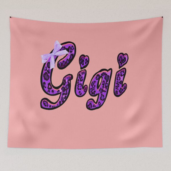 Item preview, Gigi Purple Leopard Print with bow Retro Cheetah Pattern Name Art for girls women mother grandmother  designed and sold by Artonmytee.