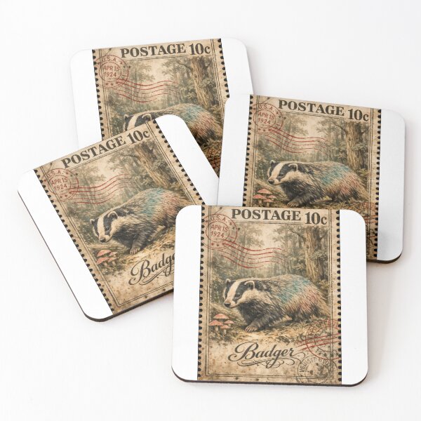 Item preview, Vintage Wilderness Majesty: Badger Stroll Through Forest Nostalgia designed and sold by ForeverPrintsOK.