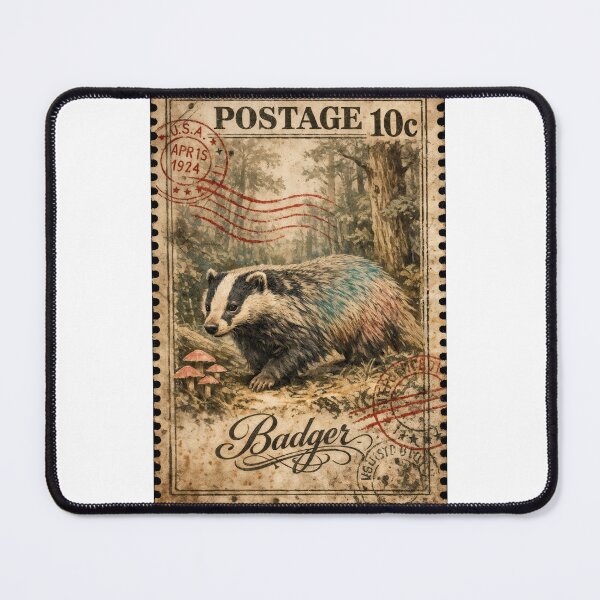 Item preview, Vintage Wilderness Majesty: Badger Stroll Through Forest Nostalgia designed and sold by ForeverPrintsOK.