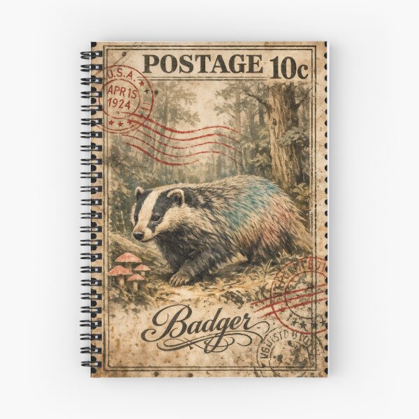 Item preview, Vintage Wilderness Majesty: Badger Stroll Through Forest Nostalgia designed and sold by ForeverPrintsOK.