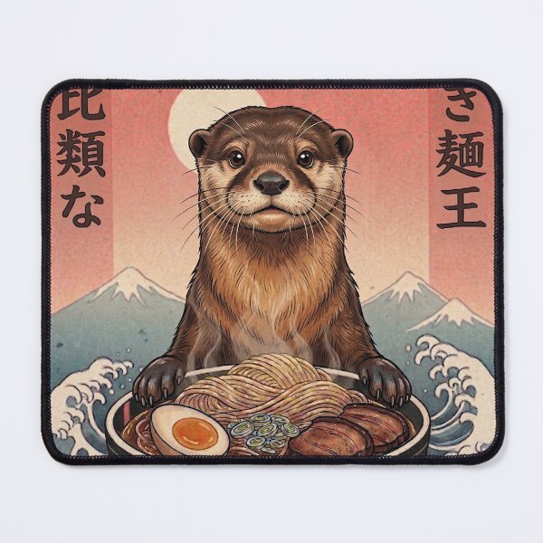 Item preview, Funny Otter Japanese Ramen Noodles Vintage Kanagawa Wave designed and sold by FurryHavenPH.