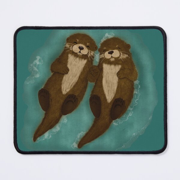 Item preview, Cute Otters Holding Hands designed and sold by ellealsopaints.