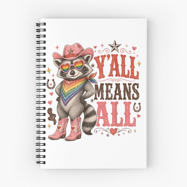 Item preview, Y’all Means All Raccoon Pride Western Cowgirl LGBT Ally  designed and sold by JerdbordinShop.