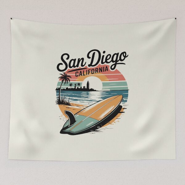 Item preview, San Diego California: Surf & Sunset Retro designed and sold by FrenchTouch77.