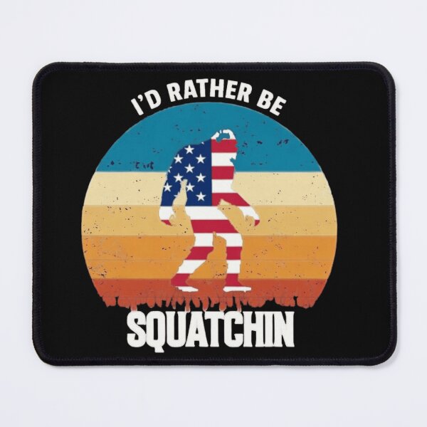 Item preview, I'd Rather Be Squatchin Patriotic American Flag Bigfoot Retro designed and sold by trendnest_shop.