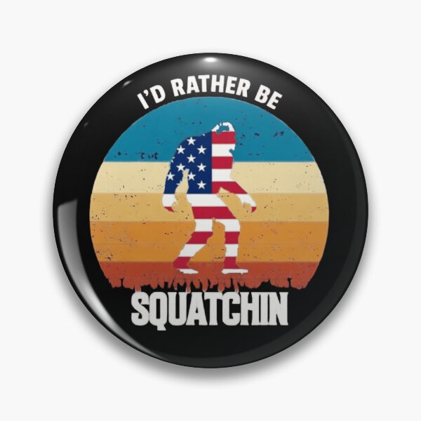 Item preview, I'd Rather Be Squatchin Patriotic American Flag Bigfoot Retro designed and sold by trendnest_shop.