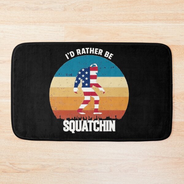 Item preview, I'd Rather Be Squatchin Patriotic American Flag Bigfoot Retro designed and sold by trendnest_shop.