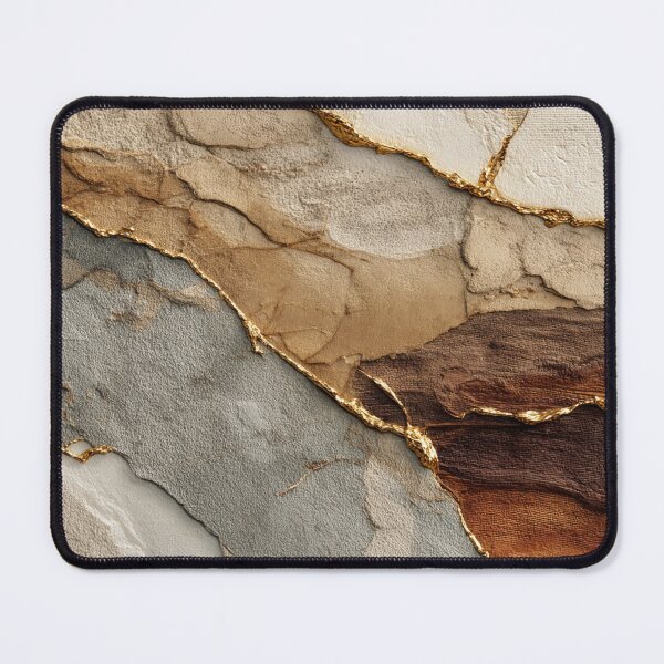 Artikelvorschau, Abstraktes Kintsugi Design in Beige Grau mit goldenen Linien entworfen und verkauft von CosmicGlyph.