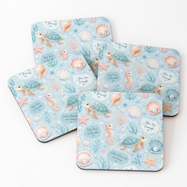 Item preview, Cute Sea Life Pattern Phone Case – Teal Ocean Aesthetic Turtle Seahorse Shell Design designed and sold by Divakar Fashion.