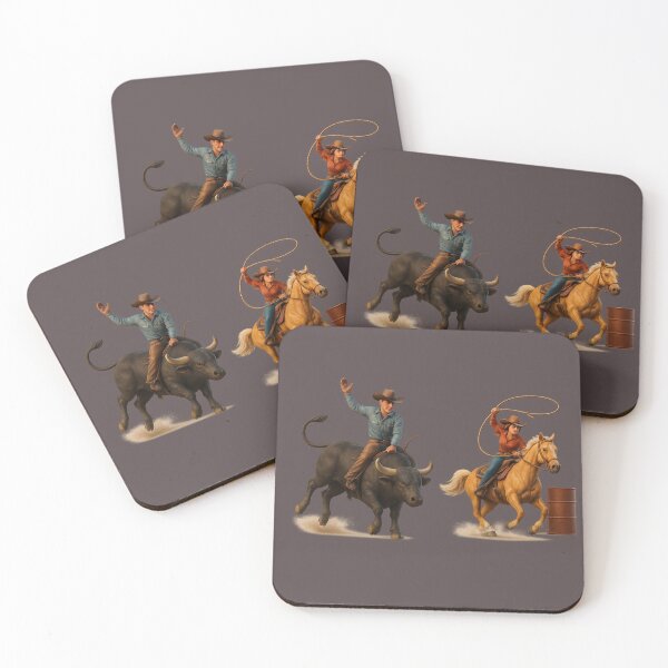 Artikelvorschau, Rodeo-Team aus Cowboy und Cowgirl – Wahrer Westerngeist entworfen und verkauft von QuarterHorseArt by Just my Studio.