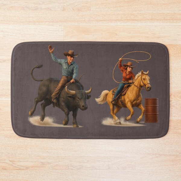 Artikelvorschau, Rodeo-Team aus Cowboy und Cowgirl – Wahrer Westerngeist entworfen und verkauft von  QuarterHorseArt by Just my Studio.